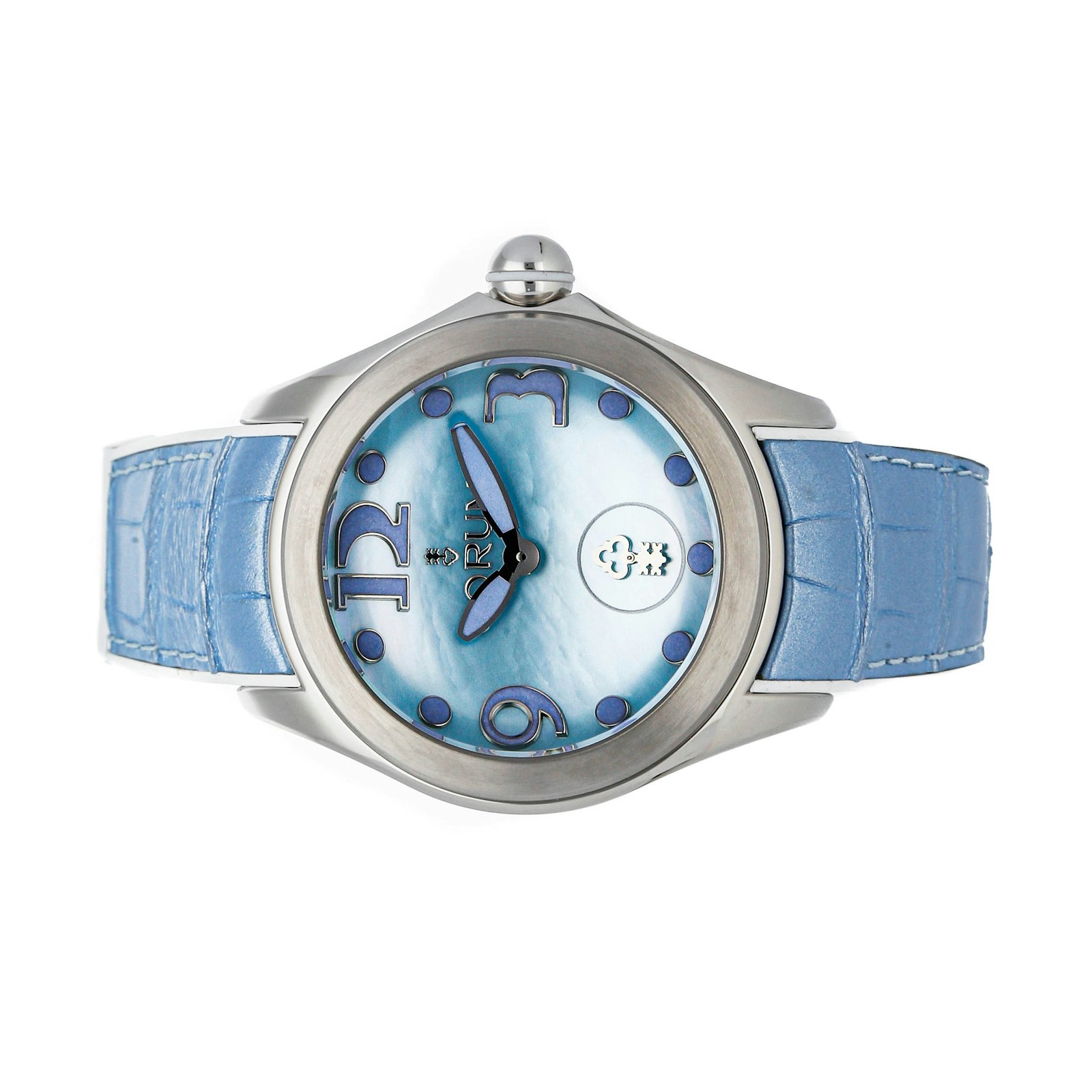 Corum Bubble Watch Steel Automatic Blue Dial Strap Watch 295.100.20